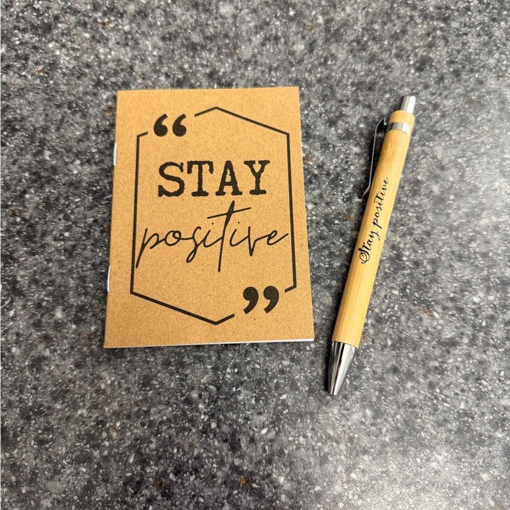 Stay Positive Inspirational Notepad Pen Gift Inspirational Mini Notebook Set